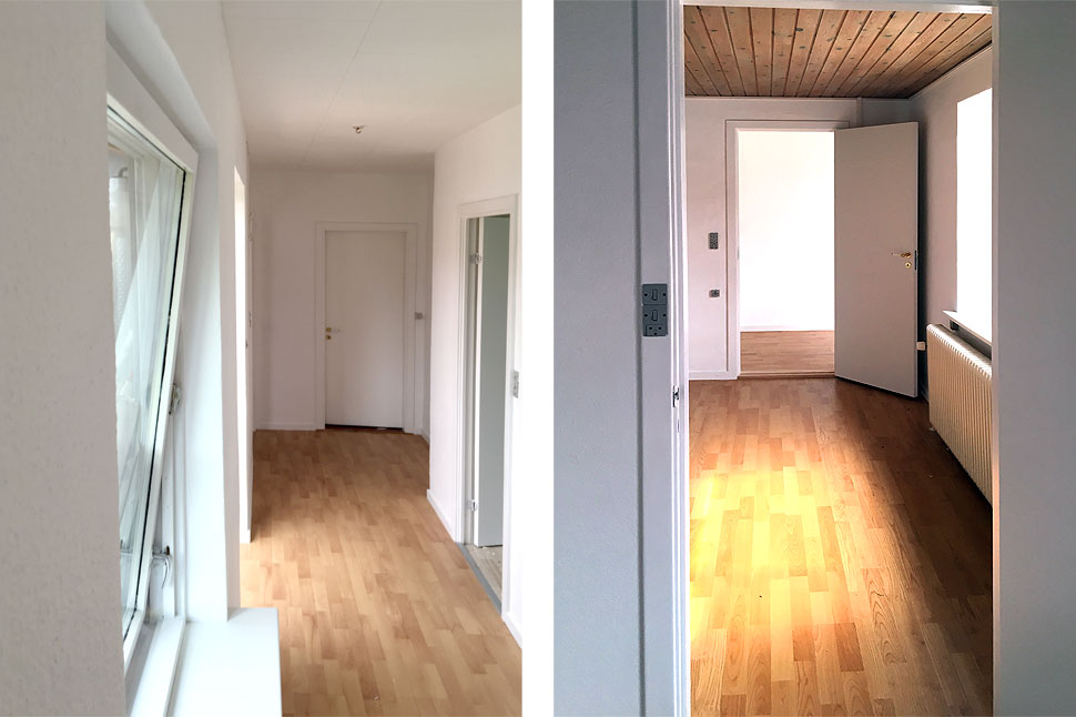 gang (tv) værelser (th)